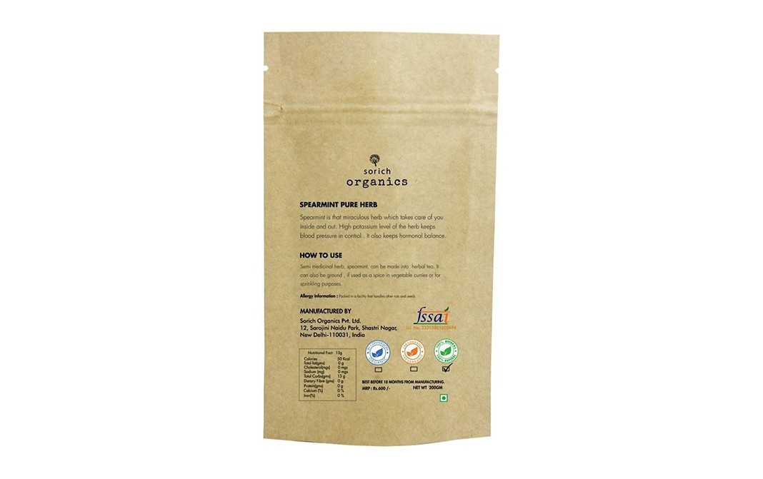 Sorich Organics Spearmint    Pack  200 grams